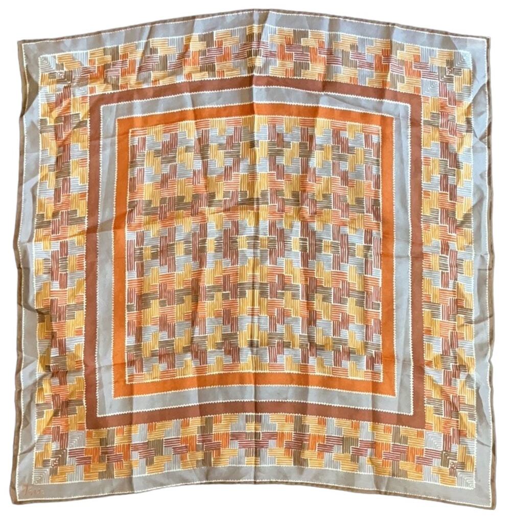 VERA Neumann Scarf ~ Signed ~ Brown Vintage